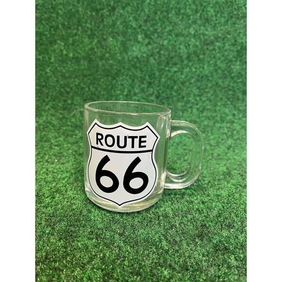 Vintage Route 66 Coffee Mug Tea Cup Glass Unisex VTG - Picture 1 of 2